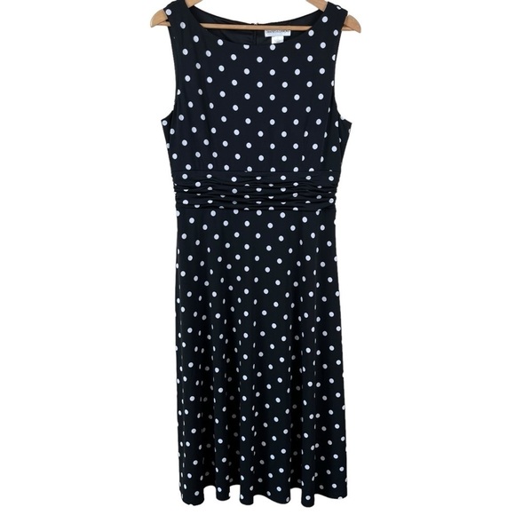 Draper’s and Damon’s Black & White Polka Dot Dress Size 12 - Picture 1 of 9